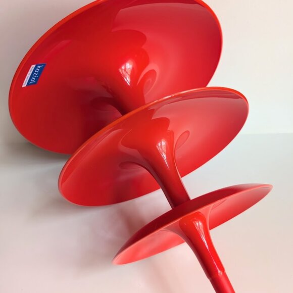 Koziol Babell Etagere Red Plastic Christmas Tree Tidbit Serving Tray 3 Tier Dish - Picture 4 of 14